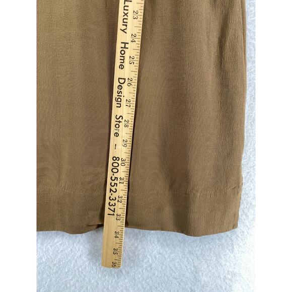 EILEEN FISHER Dress XS Shift Tencel Viscose Scoop Neck Long Sleeve Brown - Picture 10 of 16